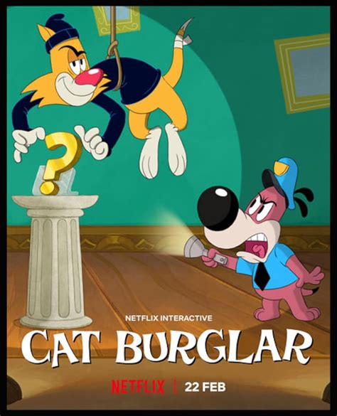 'Cat Burglar (2022)' is an interactive short that essentially plays out as Tex Avery cartoon. Following a literal cat burglar as he attempts to break into an art museum, the picture strangely elects to incorporate its interactivity via a series of trivia questions instead of the more obviously appropriate 'choose your own adventure' sort of fare.